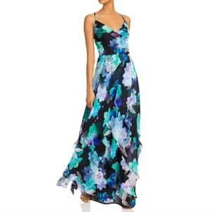 **NWT Blue Women's Size 4 Chiffon Cutout Back Long Gown Formal Dress